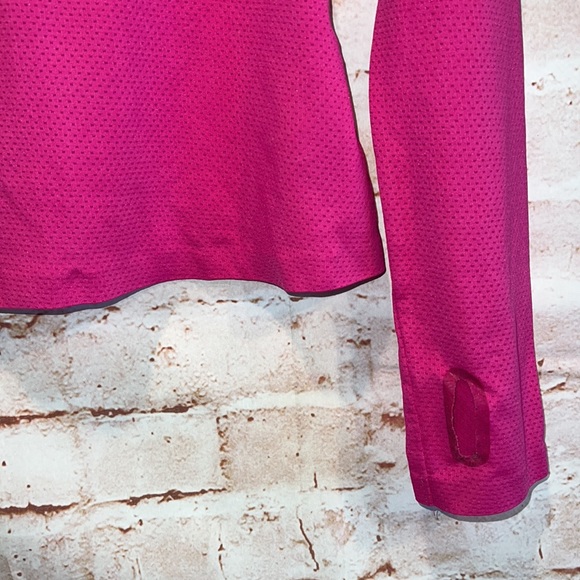 Roxy Pullover reflective tabs thumbholes pink half zip collared lightweight S - Picture 4 of 11